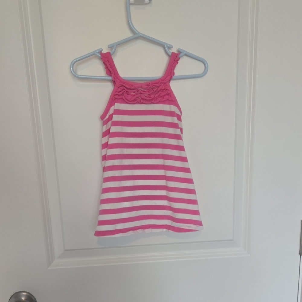 Faded Glory Pink and White Striped Tank Top